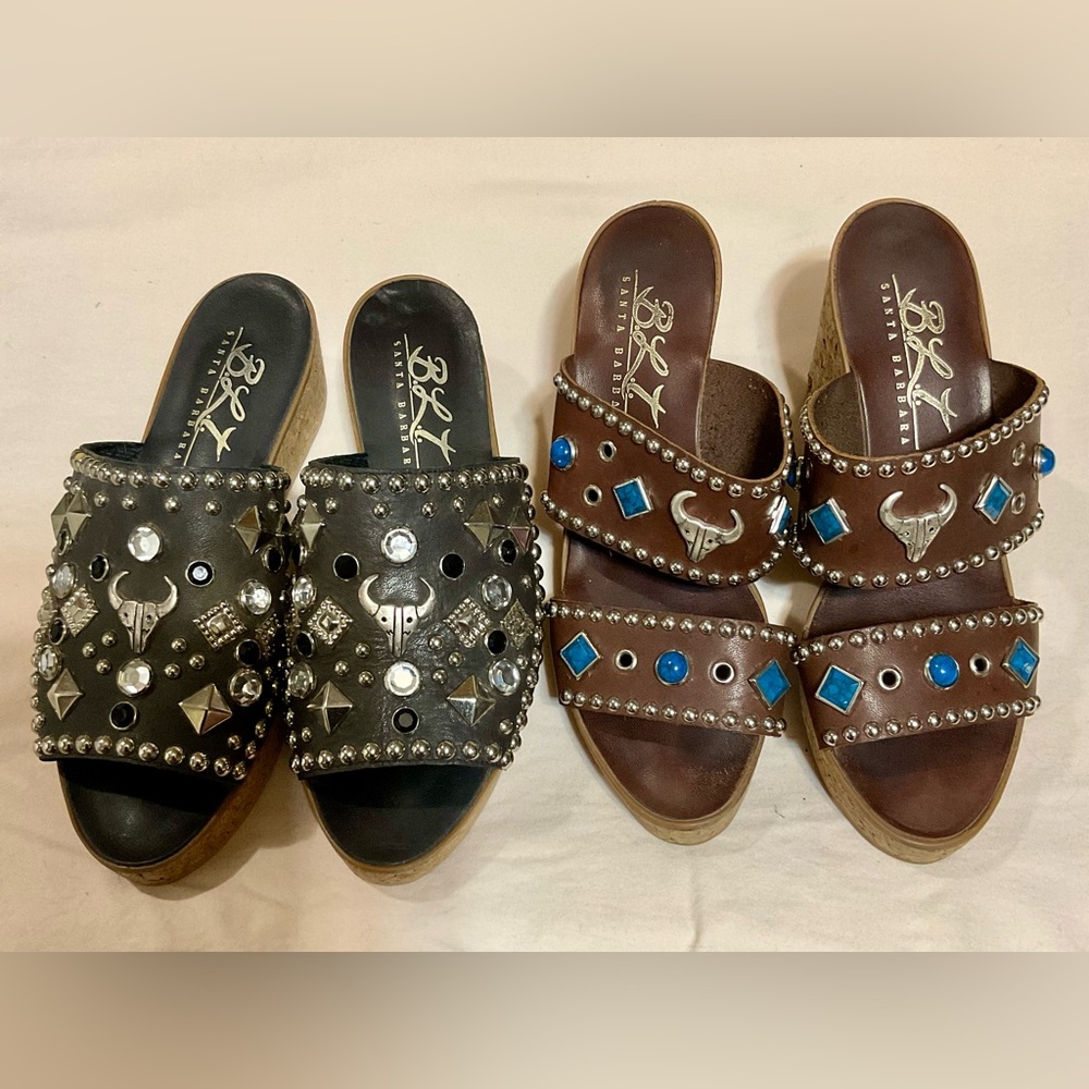 B.L.T. Santa Barbara 2 Pairs Sandals Size 6.5